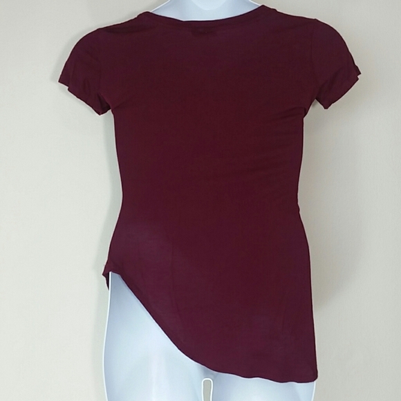 Tshirt Top short sleeve graphic print Bad & Bougee Y2k Short Sleeve Assymetric - Picture 4 of 4